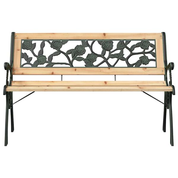 vidaXL Banco de jard&iacute;n con coj&iacute;n Marr&oacute;n 116 x 54 x 73 cm Madera