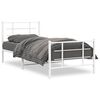 vidaXL Estructura cama sin colch&oacute;n con estribo metal blanco 90x190 cm