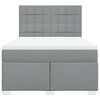 vidaXL Cama box spring con colch&oacute;n tela gris claro 140x200 cm