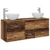 vidaXL Juego de Muebles de Ba&ntilde;o 3 uds. Madera envejecida