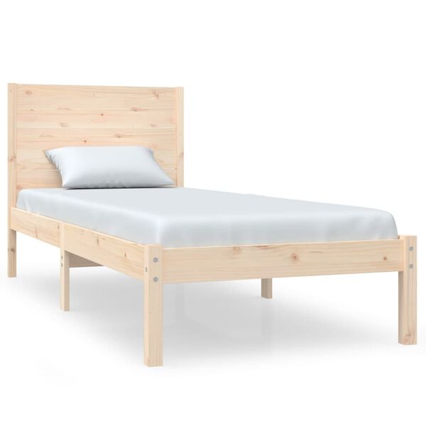 vidaXL Estructura de cama madera maciza 90x190 cm