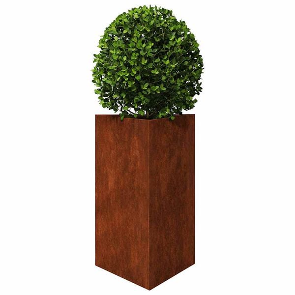 vidaXL Jardineras triangulares 2 uds acero oxidado 50x43x75 cm
