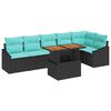 vidaXL Conjunto de Comedor de Jard&iacute;n 7 pcs Negro y Verde Azulado