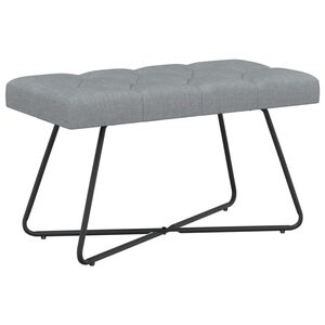 vidaXL Banco con tapicer&iacute;a con botones Gris Claro 80 x 40 x 46 cm Tela