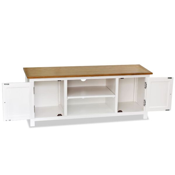 vidaXL Mueble para TV madera maciza de roble 120x35x48 cm
