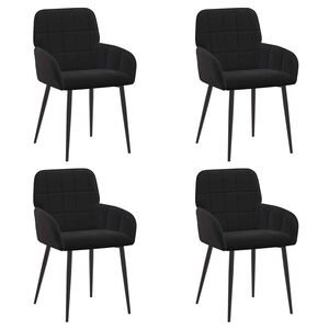 vidaXL Sillas de comedor 4 uds. Terciopelo Negro 57 x 50 x 85 cm