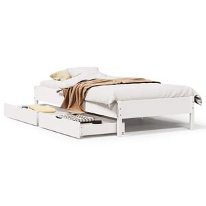 vidaXL Estructura de cama sin colch&oacute;n madera de pino blanca 90x200 cm