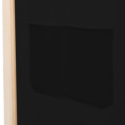 vidaXL Biombo divisor de 5 paneles de tela negro 200x170x4 cm