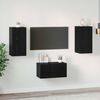 vidaXL Conjunto de mueble de TV 3 pcs Roble Negro Madera de ingenier&iacute;a