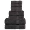 vidaXL Juego de toallas premium SOLUND 8 unidades antracita 600 gsm