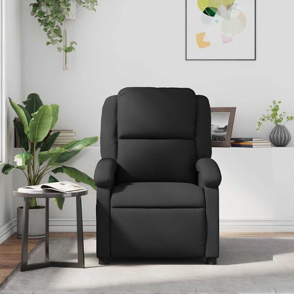 vidaXL Sillón reclinable de cuero auténtico negro