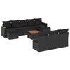 vidaXL Set de sof&aacute;s de jard&iacute;n 11 pzas y cojines rat&aacute;n sint&eacute;tico negro