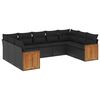 vidaXL Set de sof&aacute;s de jard&iacute;n 8 piezas y cojines rat&aacute;n sint&eacute;tico negro