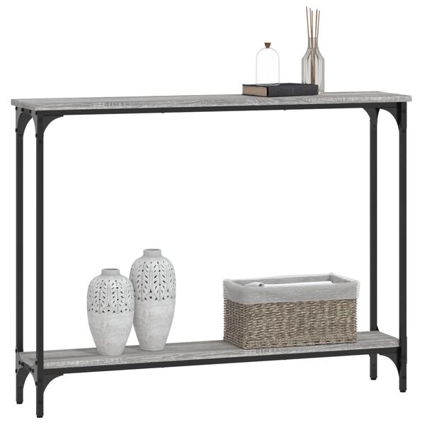 vidaXL Mesa consola madera de ingeniería gris Sonoma 100x22,5x75 cm