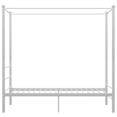 vidaXL Estructura de cama con dosel metal blanco 90x200 cm