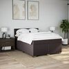 vidaXL Cama box spring con colch&oacute;n tela marr&oacute;n oscuro 160x200 cm