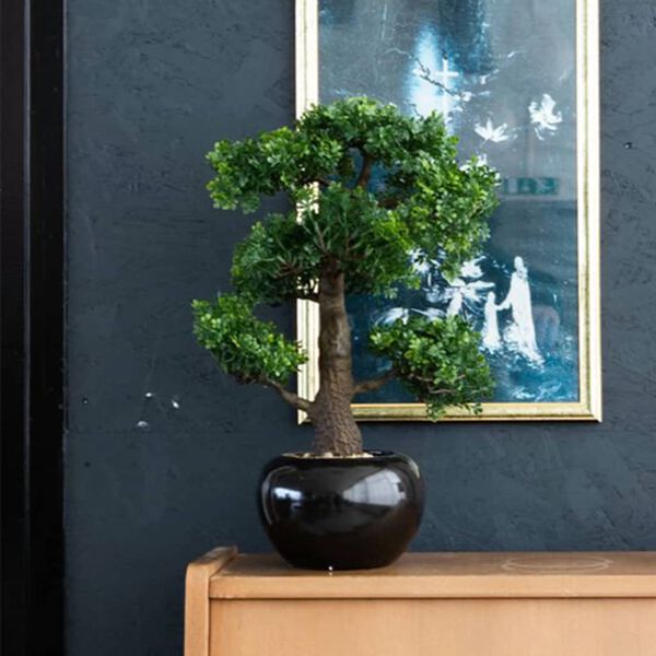 Emerald Mini bonsai artificial Ficus verde 47 cm 420006