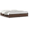vidaXL Estructura cama madera ingenier&iacute;a metal marr&oacute;n roble 200x200 cm