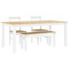 vidaXL Juego de comedor PANAMA 4 pzas madera maciza de pino blanco