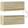 vidaXL Mueble de TV de pared con luces LED roble Sonoma 100x31x35 cm