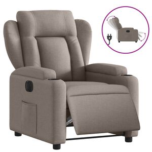 vidaXL Sill&oacute;n reclinable el&eacute;ctrico tela gris taup&eacute;