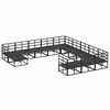 vidaXL Conjunto de sof&aacute; de jard&iacute;n 12 pcs Negro Aluminio