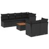 vidaXL Set de sof&aacute;s de jard&iacute;n 8 piezas y cojines rat&aacute;n sint&eacute;tico negro