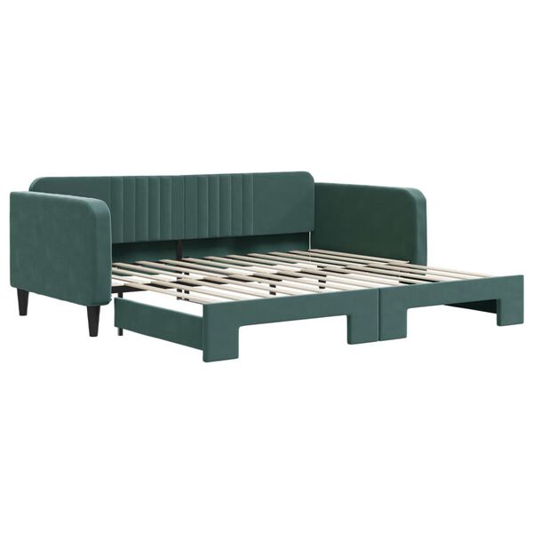 vidaXL Sofá cama nido terciopelo verde oscuro 100x200 cm