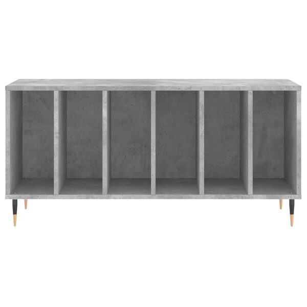 vidaXL Mueble discos madera contrachapada gris hormigón 100x38x48 cm