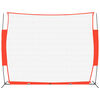 vidaXL Red de b&eacute;isbol acero y poli&eacute;ster negro y rojo 369x107x271 cm