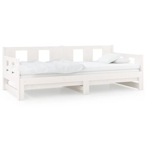 vidaXL Sof&aacute; cama extra&iacute;ble madera maciza de pino blanco 2x(80x200) cm