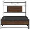 vidaXL Estructura de cama sin colch&oacute;n madera marr&oacute;n roble 90x190 cm