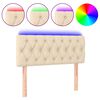 vidaXL Cabecero con LED de tela color crema 90x7x78/88 cm