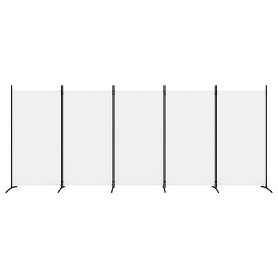 vidaXL Biombo divisor de 5 paneles de tela blanco 433x180 cm