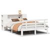 vidaXL Cama con estanter&iacute;a sin colch&oacute;n madera maciza blanca 150x200 cm