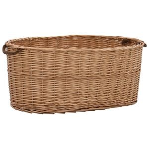 vidaXL Cesta para le&ntilde;a con asas de transporte sauce natural 78x54x34cm