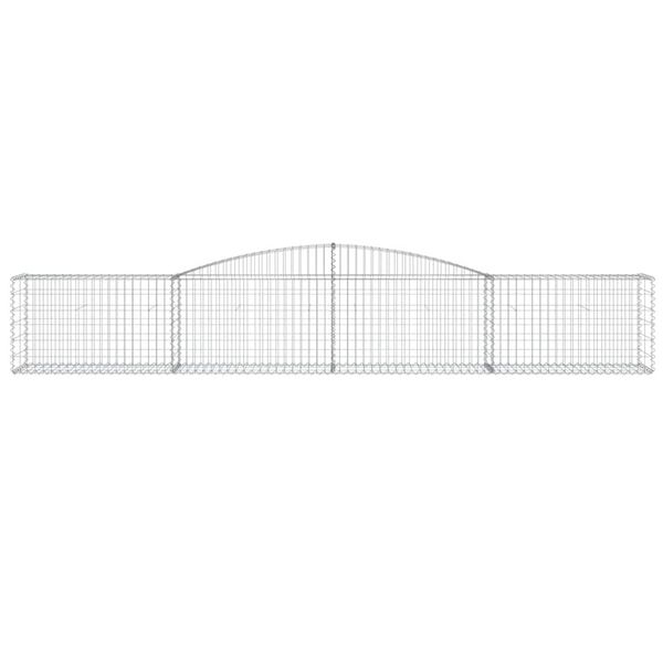 vidaXL Cestas de gaviones 9 uds forma de arco hierro 400x50x60/80 cm