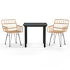 vidaXL Juego de comedor de jard&iacute;n 3 piezas rat&aacute;n sint&eacute;tico