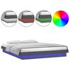 vidaXL Estructura de cama con LED madera maciza gris 180x200 cm