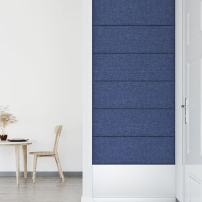 vidaXL Paneles de pared 12 uds tela azul 90x30 cm 3,24 m²