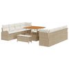 vidaXL Conjunto de sof&aacute;s de jard&iacute;n 11 uds. Beige rat&aacute;n sint&eacute;tico