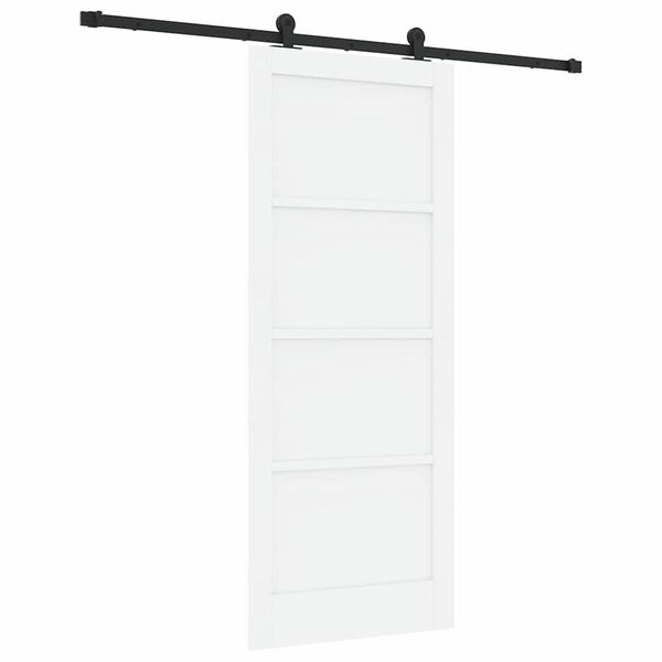 vidaXL Puerta Corredera y Negro 83 x 202 cm Madera de pino macizo