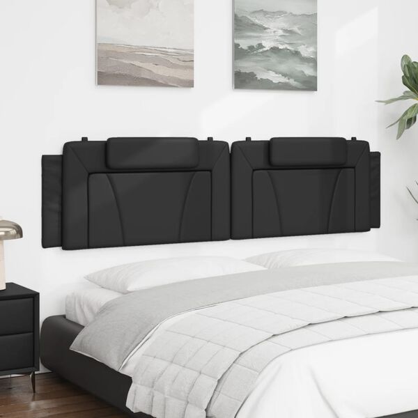 vidaXL Cabecero de cama acolchado Viana cuero sint&eacute;tico negro 193 cm