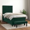vidaXL Cama box spring con colch&oacute;n terciopelo verde oscuro 80x200 cm