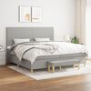 vidaXL Cama box spring con colch&oacute;n tela gris claro 200x200 cm