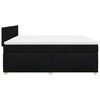 vidaXL Cama box spring con colch&oacute;n tela negro 200x200 cm