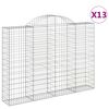 vidaXL Cestas gaviones 13 uds forma de arco hierro 200x30x140/160 cm