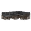 vidaXL Conjunto de sof&aacute;s de jard&iacute;n 11 uds. Gris rat&aacute;n sint&eacute;tico