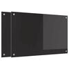 vidaXL Salpicadero de cocina 2 uds. Negro 80 x 50 cm vidrio templado