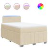 vidaXL Cama box spring con colch&oacute;n tela color crema 120x200 cm